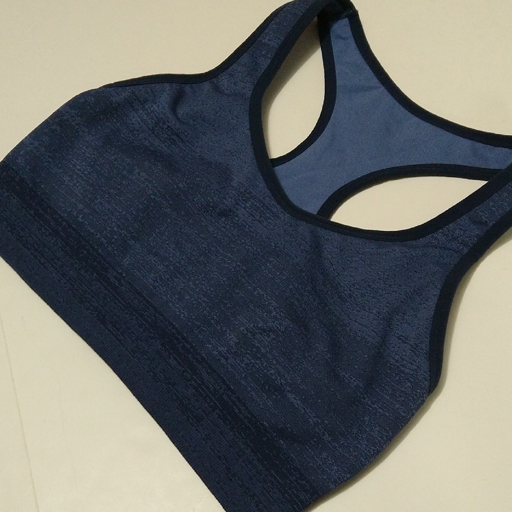Blue Sports Bra Member's Mark Seamless Racerback Support Size XL #1279 - Picture 3 of 6